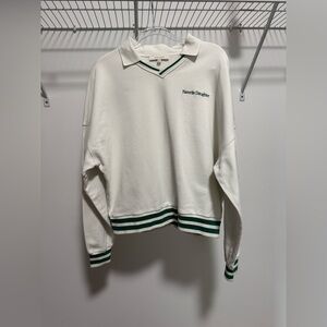 Favorite Daughter White and Green Sweatshirt